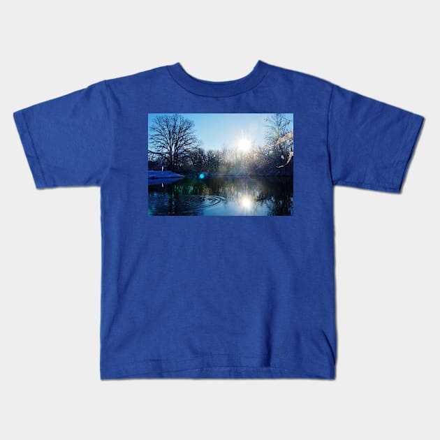 Ripple in the Pond in the Snow Kids T-Shirt by 1Redbublppasswo